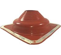 Deks Dektite DEKTITE SQUARE BASE PIPE FLASHING BOOT: #6 RED High Temp Silicone Flexible Pipe Flashing Dektite (for OD pipe sizes 5ʺ - 9ʺ)~Roof Jack Pipe Boot~pipe flashing fastens w/roofing screws~By