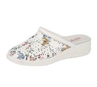 DEKS Ladies Floral Clog Mules (7 UK, White)