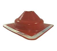 Dektite #4 RED Square Base High Temp Silicone Pipe Flashing Boot (DFE204RE) for 3" - 7" OD Pipe