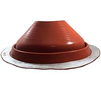 DEKTITE ROUND BASE PIPE FLASHING BOOT: #9 RED High Temp Silicone Flexible Pipe Flashing Dektite (for OD pipe sizes 10ʺ - 19ʺ)~Roof Jack Pipe Boot~pipe flashing fastens w/roofing screws~By Deks Dektite