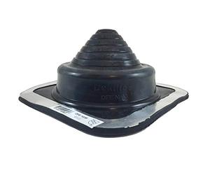 DEKTITE SQUARE BASE PIPE FLASHING BOOT: #3 (DFE103B) BLACK Square Base EPDM Flexible Pipe Flashing Dektite (for OD pipe sizes 1/4" - 5")~Roof Jack Pipe Boot~pipe flashing
