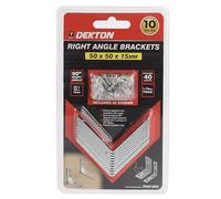 Dekton 10-Piece Right Angle Bracket Set - Heavy-Duty Metal| Rust-Resistant| Ideal for Reinforcing Shelves, Tables and Furniture| Includes Screws for Easy Installation| Durable L-Shaped Brackets