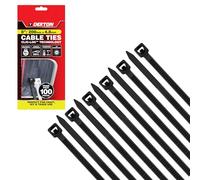 Dekton 100PC Cable Tie Set - 4.8MM X 200MM Black | Heavy Duty Industrial Strength | High Temperature Resistant | Self-Locking Teeth | Ideal for Cables, Piping, Gardening & Wires | Indoor & Outdoor Use