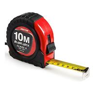 Dekton 10m X 25mm Hard Case Tape Measure-10m/33ft Blade-lock| Belt Clip| Rubber Grip| High Carbon Steel| Imperial And Metric Units| Durable, Accurate, With Robust Hard Case| Easy-to-read Measurements