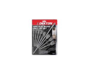 Dekton 10pc Flat Wood Drill 6-10-13-16-20-22-25-32 - Spade Bits 10 Piece - flat spade wood drill bits 10 piece 610131619 22 25 32 mm freepost 10pc