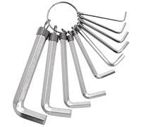 Dekton 10PC Hex Key Set | Includes 10 Metric Sizes | Comes on Keyring with Support Springs | Durable, Convenient for Precision Fastening and Easy Storage | Ideal for Various Applications