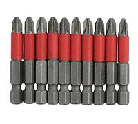 Dekton 10pc Non-Slip Bit Set 50mm-Precision Made for Accuracy| 50mm Long Pozi PZ2| Ultra Strong Carbon Steel| 10 Quality Precision Made bits to Help Reduce Slipping and Scratching