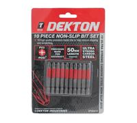 Dekton 10pc Pozi 2 PZ2 X 50mm Screwdriver Bits Non Slip Bit Set