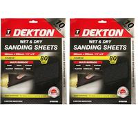 Dekton 10PC Wet & Dry Sanding Sheets 230mm/ Coarse - 80 Grit | Tougher & Quicker than Ordinary Sandpaper | Ideal for Paint & Varnish Removal | Multi-Surface: Wood, Metal, Plaster, Plastics & Paint