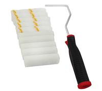 Dekton 11pc Mini Roller Set-high Density Foam Sleeves| Ideal For Emulsion Paints On Walls And Ceilings| Includes Roller Fram With Handle, Medium Pile Rollers, Gloss Rollers| Solvent On Smooth Surfaces