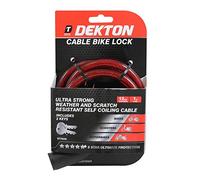 DEKTON DT70335 Bike Lock, Black/Red, 12 mm x 1 m