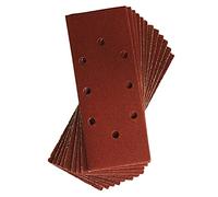 DEKTON DT80750 Hook and Loop Mixed Orbital Sanding Sheets, Black/Red, 93 mm x 230 mm, Set of 12 Piece
