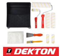 Dekton 12Pcs Paint Roller Set 9'' Tray Rollers Soft Sleeves Brush Kit Decorating