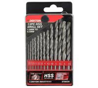 DEKTON 13-Pc HSS Drill Bit Set 1.5-6.5mm DT80220 - For Metal, Wood & Plastic