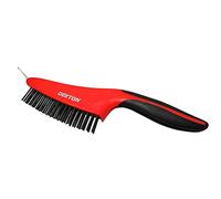 Dekton 14" Pro Wire Brush with Scraper | Soft Grip Handle for Comfort | Ground Steel Scraper for Effective Cleaning | Ergonomic Design for Better Fit | Ideal for Removing Dirt, Paint and Rust