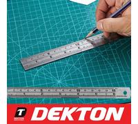 Dekton 150mm Stainless Steel Pocket Ruler Grill Size Gauge Guide Metric Imperial