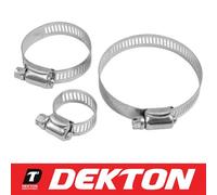 Dekton 15Pc Hose Pipe Jubilee Clip Set Clamp Stainless Steel 16mm 20mm 25mm