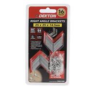 Dekton 16-Piece Right Angle Bracket Set - Heavy-Duty Metal| Rust-Resistant| Ideal for Reinforcing Shelves, Tables and Furniture| Includes Screws for Easy Installation| Durable L-Shaped Brackets