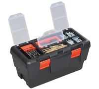Dekton 19'' Toolbox With Lid Storage & Lift Out Carry Tray Includes Bonus Drill-Durable Carry Handle| Padlock Eye For Added Security| Ideal For Engineers, Workshops, Tool Storage|7 Storage Compartment