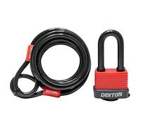 Dekton 2.5M x 8MM Flexible Steel Cable & 50MM Padlock Set | Heavy Duty Cable with PVC Coating | Includes Padlock | Secure Locking with 2 Keys | Ideal for Gates, Bikes & Security Needs