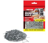 DEKTON 2.8 x 50mm Galvanised Round Head Nails - Durable, Heavy-Duty & Multipurpose for Woodworking, Construction, DIY & General Repairs