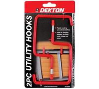 Dekton 2 PC 8 MM Utility Hooks | Durable Hooks with Scratch-Resistant Plastic Coating | Ideal for Hanging Ladders, Bicycles, Tools, Hoses & Wood | Strong & Versatile Hanging Solution