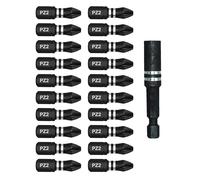Dekton 20pc 25mm S2 Steel Impact Bits P22 With Ext Bar-Specifically Designed For Use With Impact Drivers| Forged Tip For Greater Impact Resistance| Torsion Heat-treated| S2 Grade Steel|High Torque Use