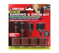 Dekton 20Pc Sanding & Drum Kit Set - 1/8" & 1/4" Shank, Aluminium Oxide Sleeves, Medium & Fine Grit, Rubber Drums 1/2"-1 1/2", Ideal for Metal, Wood, Plastic, Ceramics & Glass