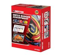 DEKTON 20Pcs Bungee Assortment Set With Heavy Duty Steel Hooks - Multi-Size Elastic Straps For Luggage, Camping, Garage, Workshop & Outdoor Use - Strong & Reliable Tie Down Cords