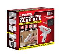 Dekton 20W Corded Glue Gun Kit, Includes 50 Glue Sticks, Fast Heating, Compact Design, User-Friendly Trigger, Perfect for DIY, Crafts & Repairs