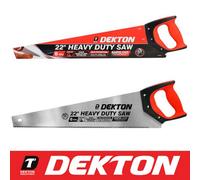 DEKTON 22" Hand Saw Heavy Duty Wood Carpentry 8 Tpi Sharp Hardpoint Soft Grip Cut Tool