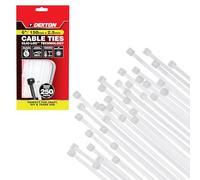 Dekton 250PC Cable Tie Set - 2.5MM X 150MM White | Heavy Duty Industrial Strength | High Temperature Resistant | Self-Locking Teeth | Ideal for Cables, Piping, Gardening & Wires | Indoor & Outdoor Use