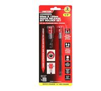 Dekton 2PC 1/4" Quick Release Bit- Fix Holder Pro - Ideal for Home, Workshop Builders| for Use with 1/4"" Drive Accessories| Knurled Sleeve for Positive Grip| Fits Directly Into Drill Chuck| Magnetic