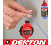 Dekton 2Pc Builders Chalk String Line Kit Reel Set 30M (100Ft) 4Oz Blue Chalk
