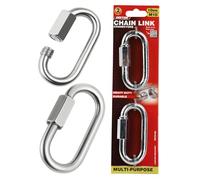 Dekton 2pc Chain Link Connector 10mm-Heavy-Duty Metal Links| Ideal for Securing Chains and Ropes| Rust-Resistant Finish| Perfect for Outdoor, Industrial Applications| High Strength, Durable, Versatile