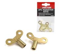 DEKTON 2pc Brass Radiator Keys - Square Opening, Strong & Robust, Suitable for Most Radiator Heating Systems