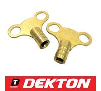 DEKTON 2Pc Radiator Plumbing Bleed Bleeding Key Keys Solid Brass Venting Air Valve