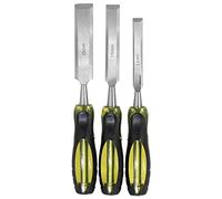 Dekton 3 Piece Chisel Set-heat Treated And Hardened Carbon Steel Blades| Striking Caps| Ergonomic Anti Slip Grips| Durable Construction For Long-lasting Use| Versatile Tool Kit For Fine Detailing