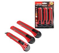 Dekton 3-Piece Snap-Off Utility Knife Set with Retractable Blades, Ergonomic Non-Slip Handles, Heavy-Duty Construction for Cutting Cardboard, Carpet, and More - Ideal for DIY and Professional Use