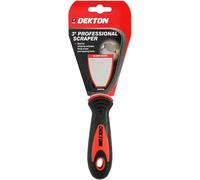 Dekton 3" Professional Scraper - Heavy Duty Stainless Sturdy Steel Blade| Ergonomic Rubber Grip Handle for Comfort| 3" Blade| Ideal for Scraping Wallpaper, Filling Cracks and Repairing Holes| Durable