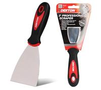 Dekton 3" Professional Scraper - Heavy Duty Stainless Sturdy Steel Blade| Ergonomic Rubber Grip Handle for Comfort| 3" Blade| Ideal for Scraping Wallpaper, Filling Cracks and Repairing Holes| Durable