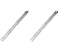 Dekton 300MM Stainless Steel Ruler - Durable Ruler with Imperial and Metric Markings, Perfect for Precision Measurement, Features Hanging Hole for Convenient Storage (Pack of 2)