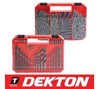 DEKTON 300Pc Hss Wood Masonry Drill Screwdriver Bit And Wall Plugs Bit Holder Case Set