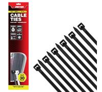 Dekton 30PC Cable Tie Set - 4.8MM X 380MM Black | Heavy Duty Industrial Strength | High Temperature Resistant | Self-Locking Teeth | Ideal for Cables, Piping, Gardening & Wires | Indoor & Outdoor Use
