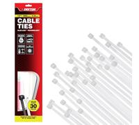 Dekton 30PC Cable Tie Set - 4.8MM X 380MM White | Heavy Duty Industrial Strength | High Temperature Resistant | Self-Locking Teeth | Ideal for Cables, Piping, Gardening & Wires | Indoor & Outdoor Use