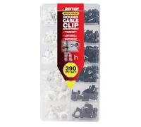 Dekton 390 Pcs Round Cable Clip Assortment-Assorted Sizes| Cable Management Clips| Securely Organize Cables & Wires| Durable Adhesive| Ideal for Home, Office & Workshop| Keeps Cables Tidy & Accessible