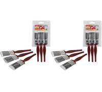 Dekton 3PC 1.5" Paint Brush Set - Ideal for Emulsion, Undercoat and Gloss Paint, 3 Brushes in Clam Packaging for DIY and Home Painting Projects (Pack of 2)