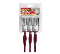Dekton 3PC 1.5" Paint Brush Set - Ideal for Emulsion, Undercoat and Gloss Paint, 3 Brushes in Clam Packaging for DIY and Home Painting Projects