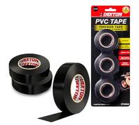 Dekton 3PC Black PVC Insulation Tape | Up to 600V Protection | Self-Fusing Adhesive PVC Tape | Water Resistant for Durability | Works in -0 to 8°C Temperatures | Strong, Reliable, and Long-Lasting