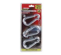 Dekton 3pc Extra Large Carabiner Hook 100mm -Heavy-Duty Aluminum| Strong Load Capacity|Secure Locking Mechanism| Ideal for Outdoor, Camping, and Gear| Durable & Lightweight| Versatile Use|Easy Clip-On